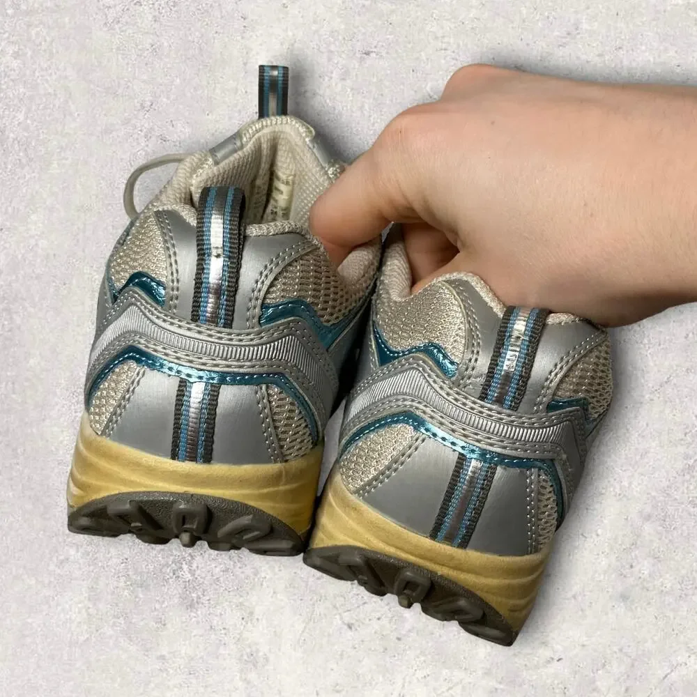 Vintage Y2K Skechers Shape up Walking Shoes Womens 7 Grey Metallic Blue - Picture 5 of 5